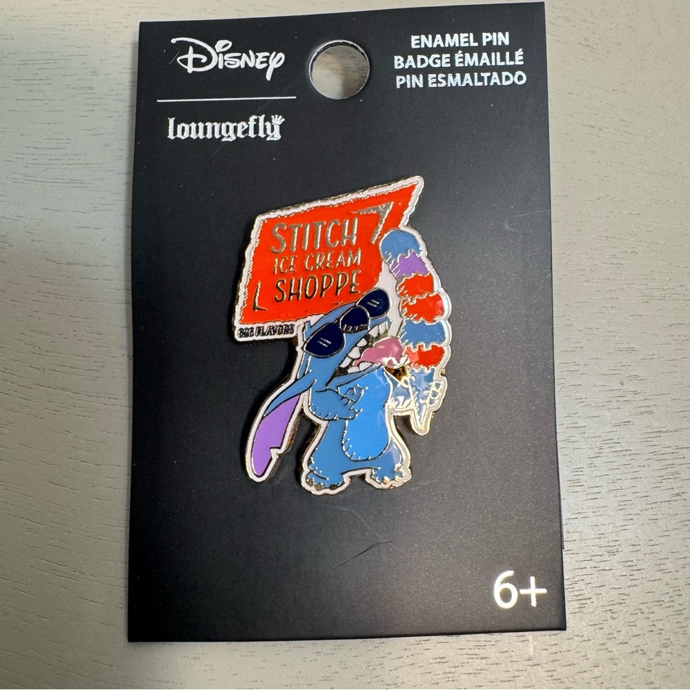 NWT. Loungefly Disney Lilo & Stitch Ice Cream Shoppe 626 Flavors Enamel Pin.